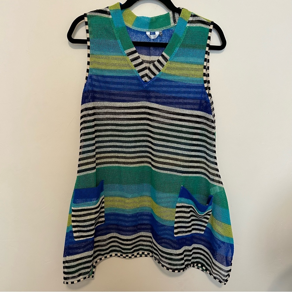 Kaktus Green and Black V Neck Tank Top